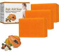 Papaya Kojic Acid Soap, Papaya Soap, Papaya Kojic Soap,Whitening Kojic Acid Soap Facial Bleaching Dark Spot Acne Scars Skin Brighter Lightening. (3pcs)