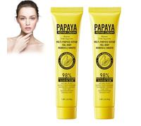 Papaya Lot de 2 crèmes blanchissantes pour le corps - Crème éclaircissante pour le corps - Pommade papaye - Crème réparatrice pour les gelées, les fissures - Hydratante - Soin éclaircissant pour la