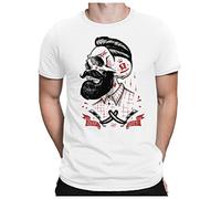PAPAYANA - Deep-Cuts - T-Shirt Fun pour Hommes - T-Shirt Imprimé - Cotton - Regular Fit - L - Blanc