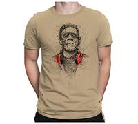 PAPAYANA - DJ-Frankenstein - T-Shirt Fun pour Hommes - T-Shirt Imprimé - Cotton - Regular Fit - XL - Khaki