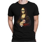 PAPAYANA - Mona Lisa Kebab - T-shirt amusant imprimé pour homme - Coupe droite - Tailles S à 4XL, Noir , L