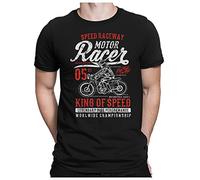 PAPAYANA - Motor-Racer - T-Shirt Fun pour Hommes - T-Shirt Imprimé - Cotton - Regular Fit - 3XL - Noir