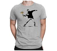 PaPaYANA t-shirt bANKSY fLOWER tHROWER-fAN hooligan - Gris - X-large