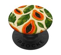 Papaye Fruit Tropical Aquarelle Summer Exotic Pattern PopSockets PopGrip Adhésif
