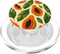 Papaye Fruit Tropical Aquarelle Summer Exotic Pattern PopSockets PopGrip pour MagSafe