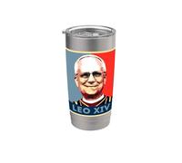 Pape Leo XIV Portrait Pop Art Gobelet isotherme en acier inoxydable double paroi