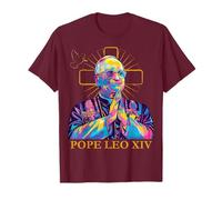 Pape Léon XIV Couleur Design Icône Catholique Moderne Religieux T-Shirt