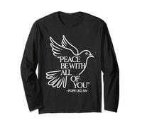 Pape Léon XIV Peace Be with You - Leo Le Pape Catholique Manche Longue