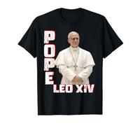 Pape Léon XIV T-Shirt Graphique avec Valeur, Homme, Noir, L
