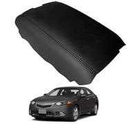 PAPEP Housse d’Accoudoir pour Acura TSX 2009-2014, en Microfibre Lavable Protection Intérieure pour Console Centrale Résiste aux Tâches,Black-Black Line