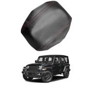 PAPEP Housse d’Accoudoir pour Jeep Wrangler 2018-2026, en Microfibre Lavable Protection Intérieure pour Console Centrale Résiste aux Tâches,Black-Red Line