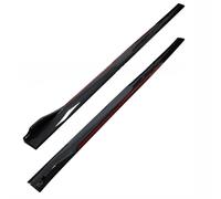 PAPEP Jupes Latérales de Voiture pour Maserati Ghibli 2014-2018 2WD, Auto Côté Jupe Bas Caisse Extensions Anti-Rayures Latérales Diffuseurs Séparateurs,C-Carbon Black+Red