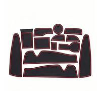 PAPEP Tapis Antidérapant Voiture pour Peugeot 2008, Set pour Console Centrale, Porte-Gobelets et Rainures Protection Étanche,Red