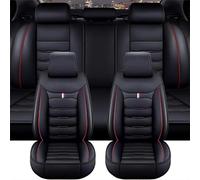PAPEP Voiture Ensembles De Housses Siège pour Ford Fiesta’09 MK7 2011 2012 2013 2014 2015 2016 2017, 5 Seats Cuir Siège Avant et Arrière Housses Siège Complet Imperméable,C/Black-Red