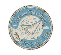 Paper Airplane Dreams Study Plaque en métal