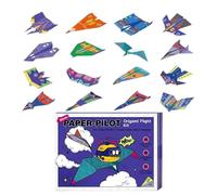 Paper Airplane Kit - Creative Folding Sheet Material, Educational Craft Toy, Fun DIY Project, Skill Building Activity With 16 Model Templates Aerodynamic Learning Play | For School Family Travel Holid