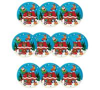Paper - Baker Ross Assiette en Carton motif Personnages de Noël - Lot de 10, Decoration de Table Noel (FX300)