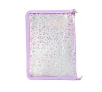 Paper Binder, Clear Refillable A5 Zipper, Card Storage Book for Organization, Cover Feature, Portable Design Function, Stationery Tool, Accessory for Students Teachers Business 9.84x7.09x1.18 Inches