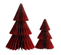 Paper Christmas Tree, Tiny 3D Multi-Layer Paper Trees, 2-Pack Holiday Table Centerpieces, Lightweight 135g Festive Decoration, Charming Seasonal Home Decor for Christmas Celebration