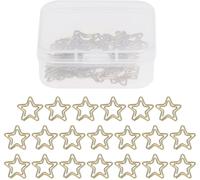 Paper Clips,20 X Paper Clips For Office,Gold,Star Shaped Paper Clips,Mini Clips Bookmark File Manager For Office,School,Home,Decoration (0.7 X 0.7 Inches)
