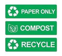 Paper & Compost Bin Recycle Eco Stickers Decal