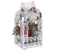 Paper D'Art Carte de Noël pop-up 3D Motif Poinsettia et rouge-gorge dans une cage