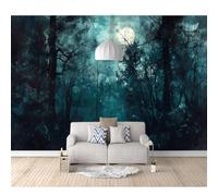 Paper Decoration For Living Room Office Bathroom Forest night view moon tree 100x70cm Custom Any Size Mural Self-adhesive Wallpaper 3D Wall Decor Modern Art Painting Photo