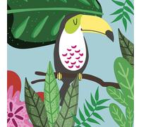 PAPER DESIGN-Lot de 20 serviettes 3 plis Jungle bird coloris multicolore - 33 x 33 cm