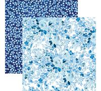 Paper House Productions Bleu Aquarelle Florale Papier de Scrapbooking Double Face, Multicolore