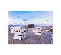 Paper Jigsaw Puzzle, 1000 Pieces, Beach of St. Peterrding in The Blue Hour, Adult Children;s Toy Decompression Game F38x52cmJ259