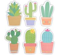 Paper Junkie Lot de 6 notes adhésives cactus - 7 x 11,4 cm Multicolore - Cadeaux cactus et cadeaux pour enseignants - Six motifs, 120 feuilles