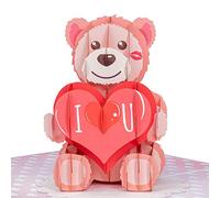 Paper Love Carte de Saint-Valentin pop-up 3D « I Love U Bear » faite à la main pour la Saint-Valentin, un mariage, un anniversaire, l'amour, une romance, toutes les occasions | 12,7 x 17,8 cm