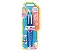 Paper Mate 2027070 Flair Lot de 2 Stylos-feutres pointe moyenne 1,1 mm Bleu