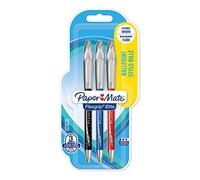 Paper Mate 2027700 Flexgrip Elite Lot de 3 Stylos bille rétractable pointe moyenne 1,4 mm Couleurs Assorties