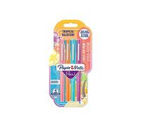 Paper-Mate Stylos-feutres Flair 2032363, Lot de 4, pointe moyenne 1,1 mm, Couleurs Tropical