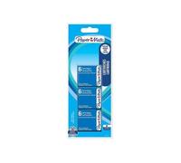Paper Mate - 30 cartouches courtes (3 étuis de 6 cartouches) - Bleu effaçable - sous blister