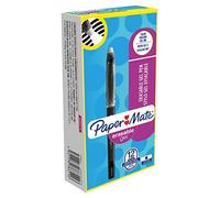 Paper Mate Boîte de 12 Stylos gel effaçable pointe moyenne 0,7 mm Noir