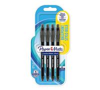 Paper Mate ComfortMate Ultra stylo bille | pointe moyenne rétractable (1,0 mm) | encre noire | lot de 4