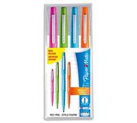 Paper Mate Flair Feutres de Coloriage, pointe moyenne (0,7 mm), assortiment de couleurs, Lot de 4