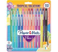 Paper Mate Flair Feutres De Coloriage - Pointe Moyenne (0,7 Mm) - Couleurs Tropicales Et Assorties - Lot De 24