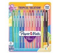 Paper Mate Flair Feutres de Coloriage - pointe moyenne (0,7 mm) - couleurs tropicales et assorties - Lot de 24