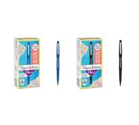 PAPER MATE Flair Feutres de Coloriage | pointe moyenne (0,7 mm) | encre bleue | boîte de 12 & Flair Feutres de Coloriage, pointe moyenne (0,7 mm), encre noire, Boîte de 12