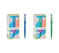 PAPER MATE Flair Feutres de Coloriage | pointe moyenne (0,7 mm) | encre bleue | boîte de 12 & Flair Feutres de Coloriage - pointe moyenne (0,7 mm) - encre magenta - boîte de 12