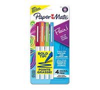 Paper Mate Flair Lot de 4 feutres à pointe épaisse (1,2 mm) Couleurs assorties