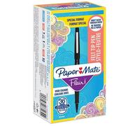 Paper Mate Flair Stylos feutres | Feutres de coloriage sans fuite à pointe moyenne (0,7 mm) | Encre noire | Idéal pour écrirescrapbookingdessineretc. | Boîte de 36