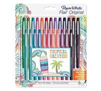 Paper Mate Flair Stylos Feutre, Pointe Moyenne, Couleurs Tropicales Et Assorties, Lot De 24