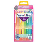 Paper-Mate Stylo feutre Flair Ocean Dream - Pointe moyenne 0,7 mm - Pochette de 16