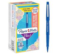 Paper-Mate Stylos feutres Flair – pointe moyenne 0,7 mm, encre bleue, sans fuite – Lot de 5