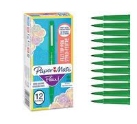 Paper Mate Flair Stylos feutres | Feutres de coloriage sans fuite à pointe moyenne (0,7 mm) | Encre bleue | Idéal pour écrirescrapbookingdessineretc. | Lot de 5
