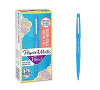 Paper-Mate Stylos-feutres Flair – Pointe moyenne 0,7 mm, encre bleu ciel – Boîte de 12